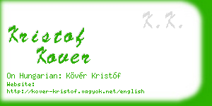 kristof kover business card